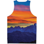 Sunset Mountain Print Men's Tank Top