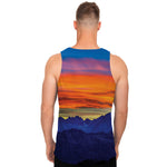 Sunset Mountain Print Men's Tank Top
