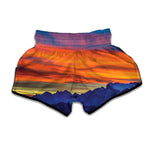 Sunset Mountain Print Muay Thai Boxing Shorts