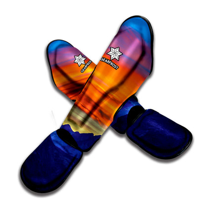 Sunset Mountain Print Muay Thai Shin Guard