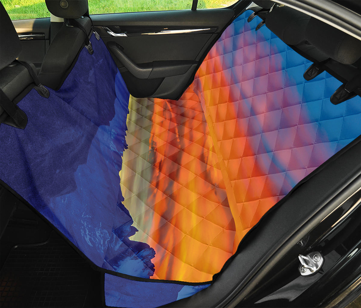 Sunset Mountain Print Pet Car Back Seat Cover
