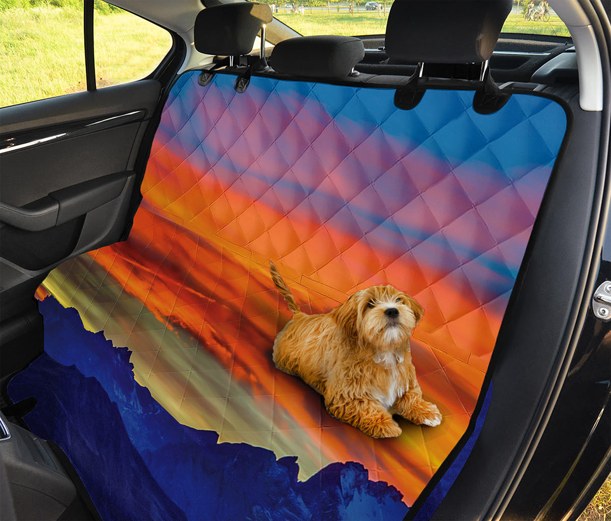 Sunset Mountain Print Pet Car Back Seat Cover