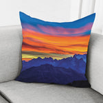 Sunset Mountain Print Pillow Cover