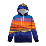 Sunset Mountain Print Pullover Hoodie