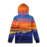 Sunset Mountain Print Pullover Hoodie