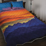 Sunset Mountain Print Quilt Bed Set