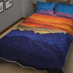 Sunset Mountain Print Quilt Bed Set
