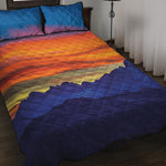 Sunset Mountain Print Quilt Bed Set