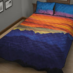 Sunset Mountain Print Quilt Bed Set