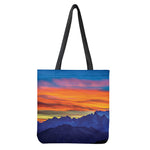 Sunset Mountain Print Tote Bag