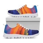 Sunset Mountain Print White Sneakers