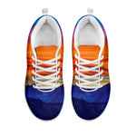 Sunset Mountain Print White Sneakers