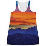 Sunset Mountain Print Women's Racerback Tank Top