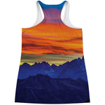 Sunset Mountain Print Women's Racerback Tank Top