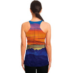 Sunset Mountain Print Women's Racerback Tank Top