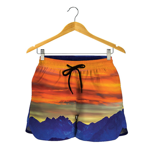 Sunset Mountain Print Women's Shorts
