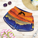 Sunset Mountain Print Women's Shorts