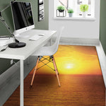 Sunset Over Sea Print Area Rug