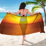 Sunset Over Sea Print Beach Sarong Wrap