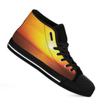 Sunset Over Sea Print Black High Top Shoes