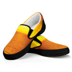 Sunset Over Sea Print Black Slip On Shoes