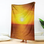 Sunset Over Sea Print Blanket