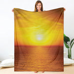 Sunset Over Sea Print Blanket