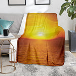 Sunset Over Sea Print Blanket
