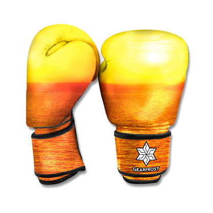 Sunset Over Sea Print Boxing Gloves