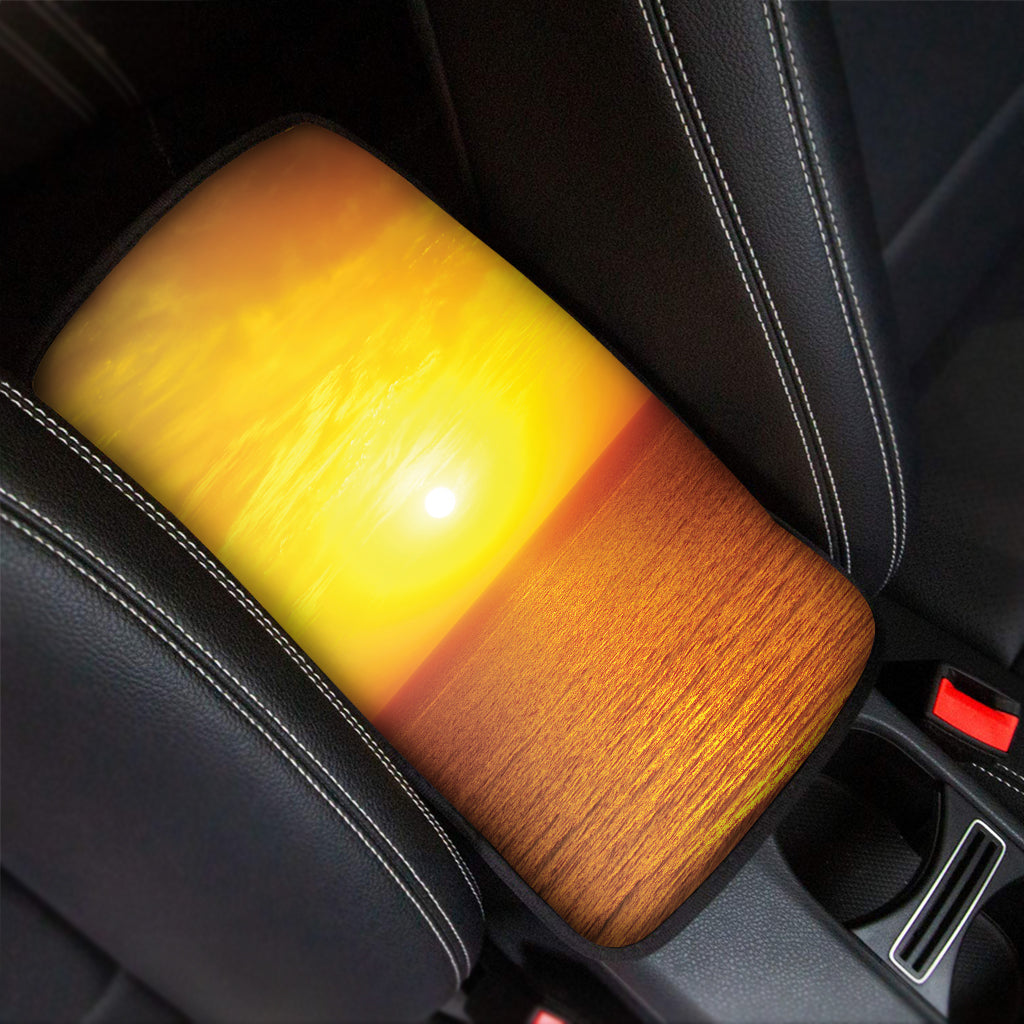 Sunset Over Sea Print Car Center Console Cover