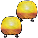 Sunset Over Sea Print Car Headrest Covers