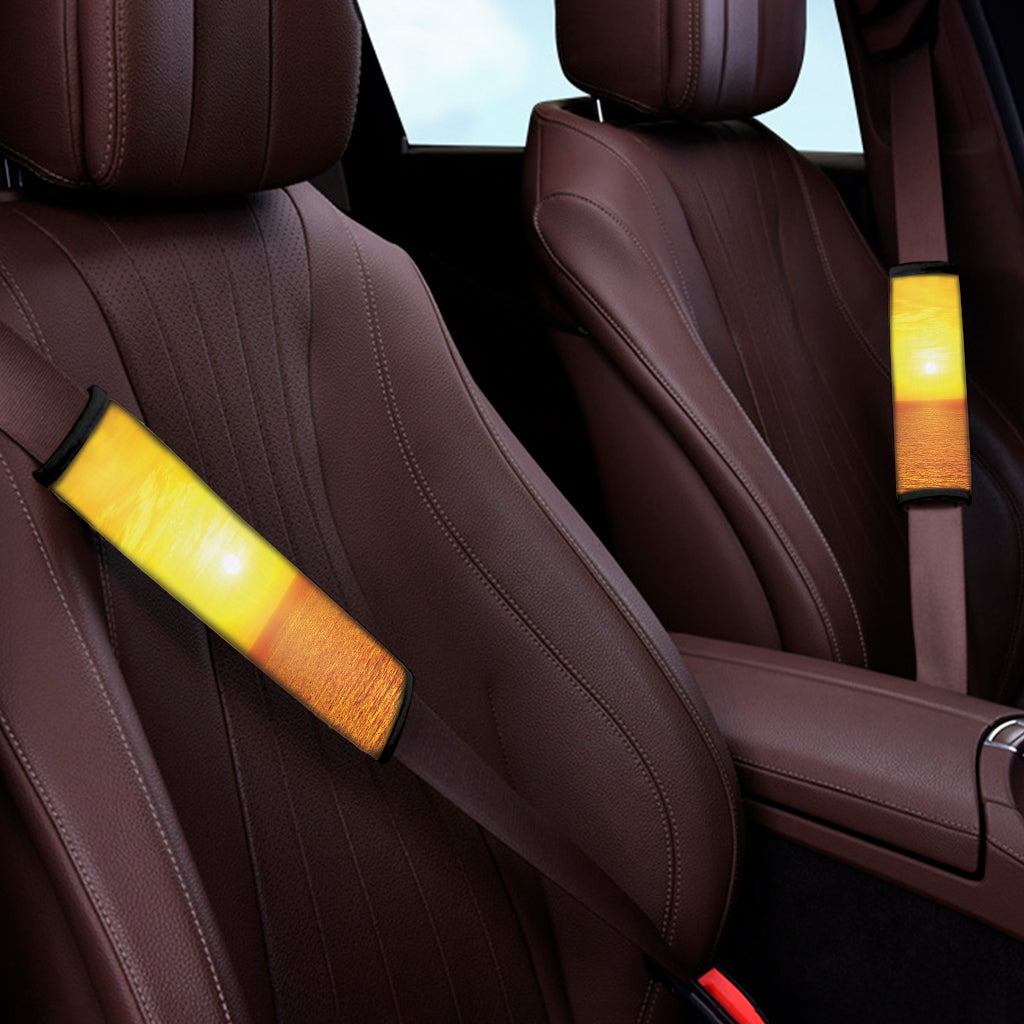 Sunset Over Sea Print Car Seat Belt Covers