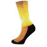 Sunset Over Sea Print Crew Socks