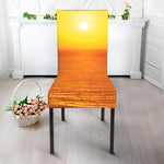 Sunset Over Sea Print Dining Chair Slipcover