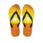 Sunset Over Sea Print Flip Flops