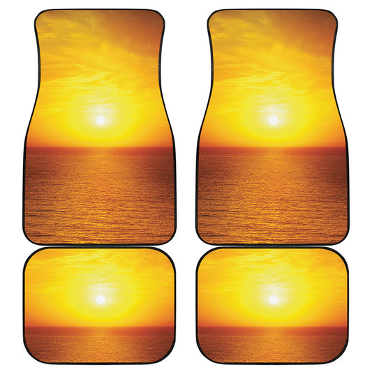 Sunset Over Sea Print Front and Back Car Floor Mats