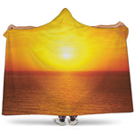 Sunset Over Sea Print Hooded Blanket