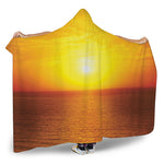 Sunset Over Sea Print Hooded Blanket