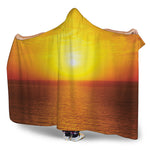 Sunset Over Sea Print Hooded Blanket