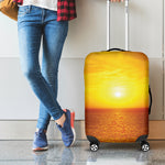 Sunset Over Sea Print Luggage Cover