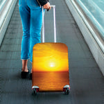 Sunset Over Sea Print Luggage Cover