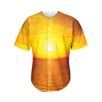 Sunset Over Sea Print Men's Baseball Jersey