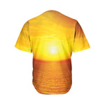 Sunset Over Sea Print Men's Baseball Jersey
