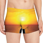 Sunset Over Sea Print Men's Boxer Briefs