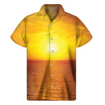 Sunset Over Sea Print Men's Short Sleeve Shirt