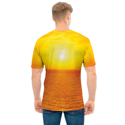 Sunset Over Sea Print Men's T-Shirt