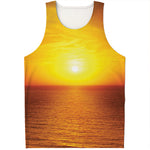 Sunset Over Sea Print Men's Tank Top