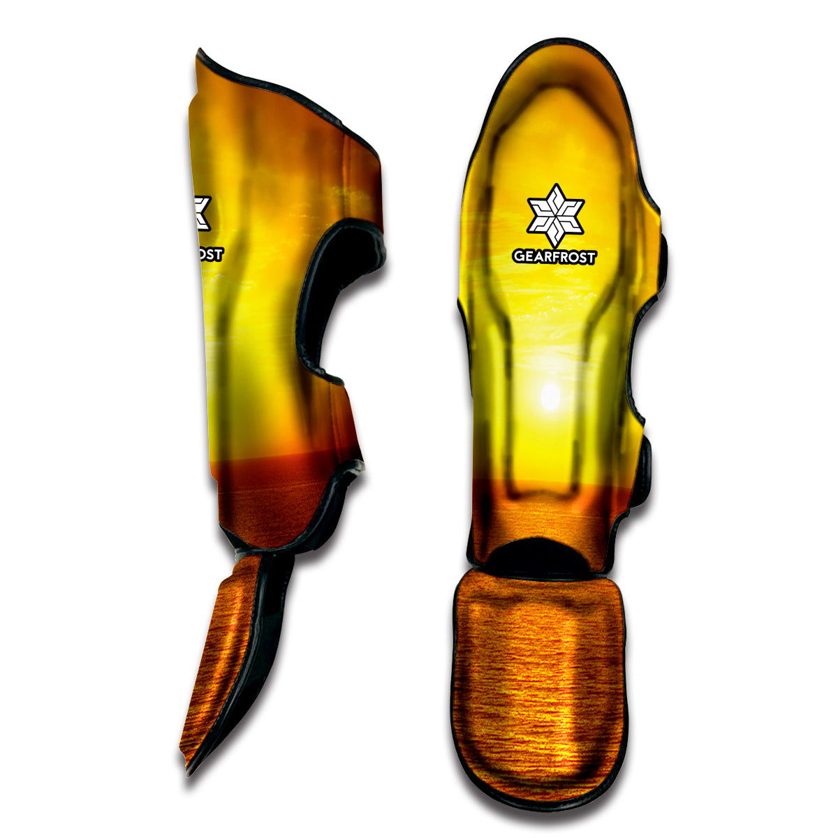 Sunset Over Sea Print Muay Thai Shin Guard
