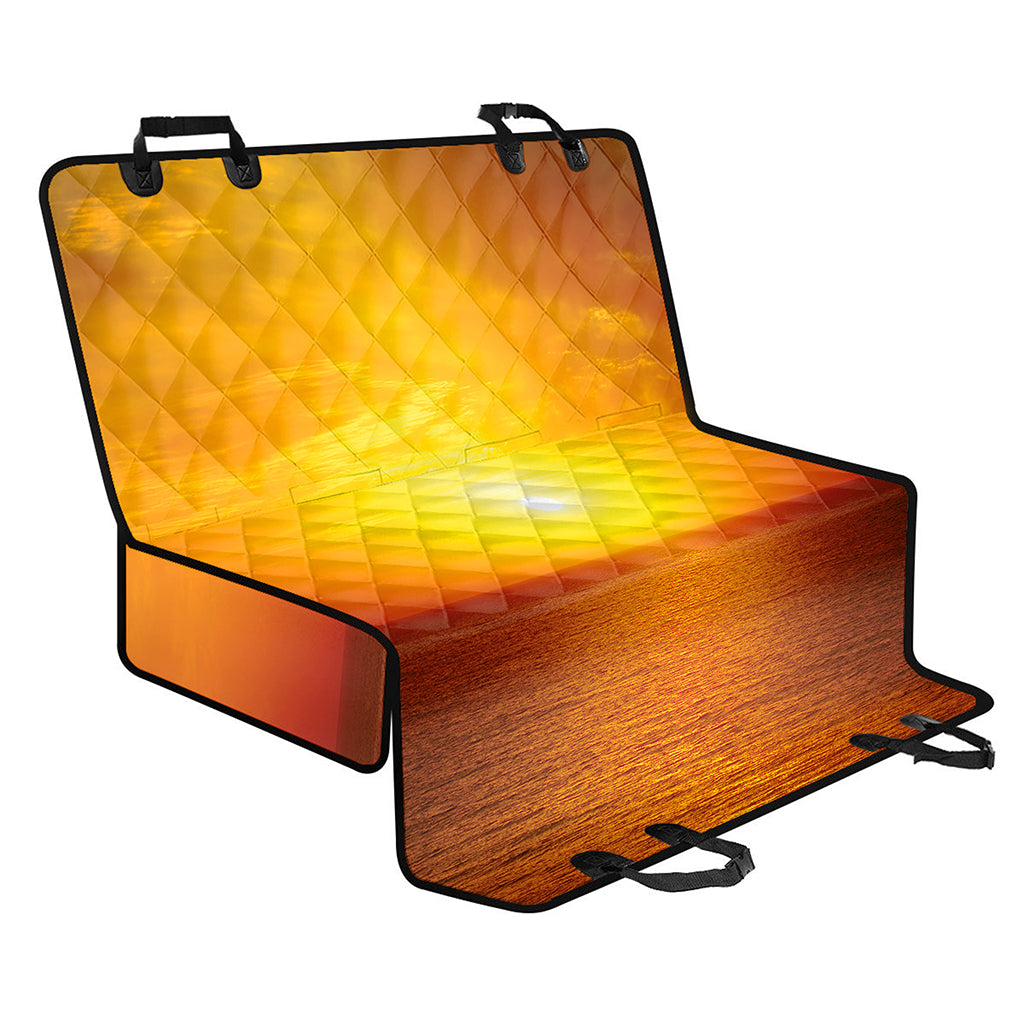 Sunset Over Sea Print Pet Car Back Seat Cover