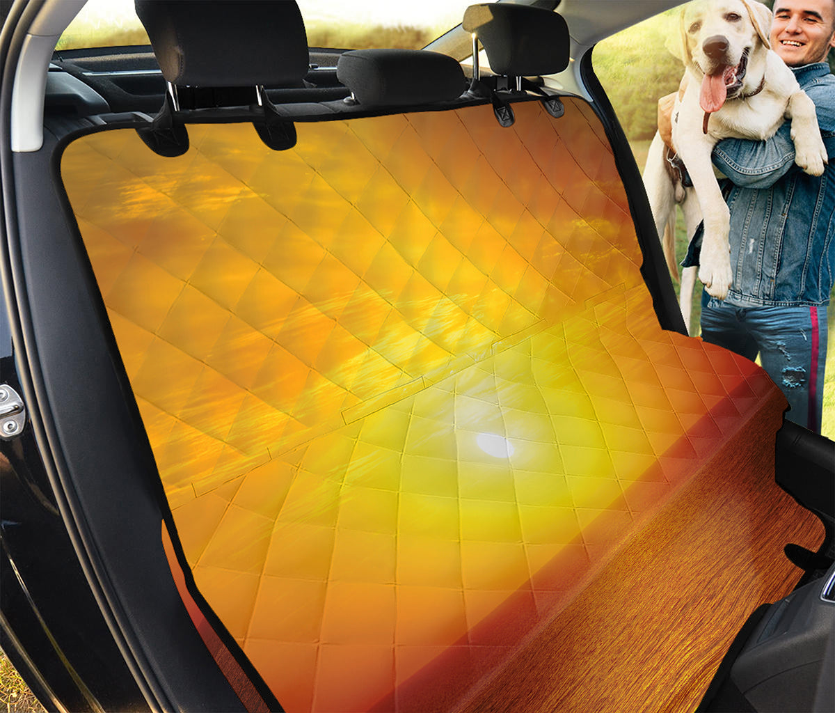 Sunset Over Sea Print Pet Car Back Seat Cover